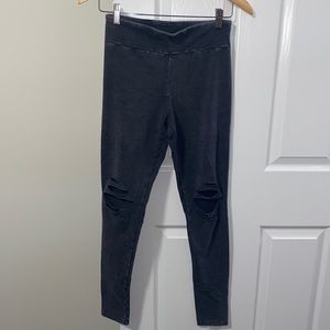 Garage leggings with knee rips